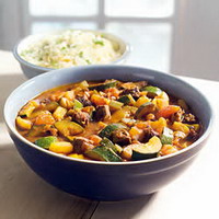 Recept van Hachee met courgette en perzik op Receptenenzo